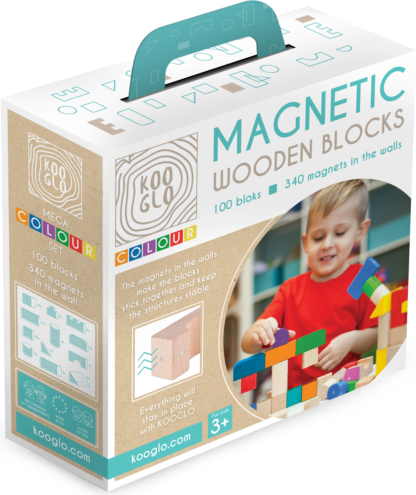 Magnetische Holzklötze KOOGLO MEGA COLOR