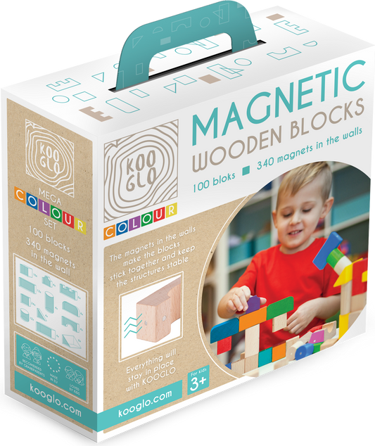 Magnetische Holzklötze KOOGLO MEGA COLOR
