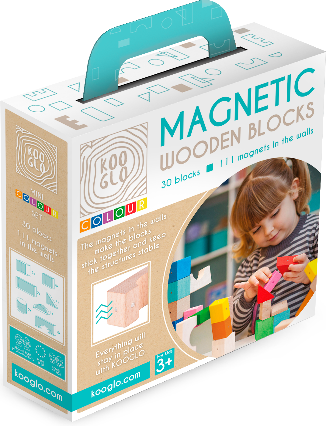 Magnetische Holzklötze KOOGLO MINI COLOR